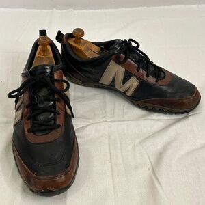 Merrell Moto Shoes Mens Size 11 Black Brown Leather Casual